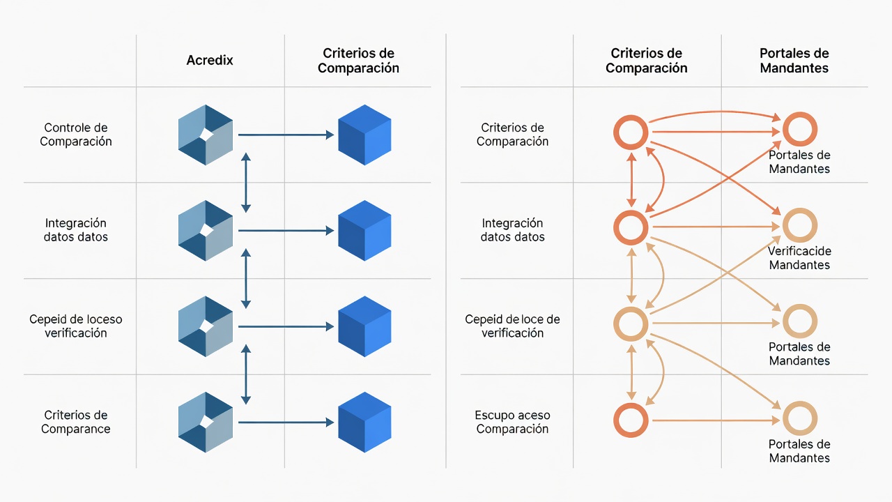 Matriz conceptual de criterios para comparar software de control y acreditación de contratistas en Chile.