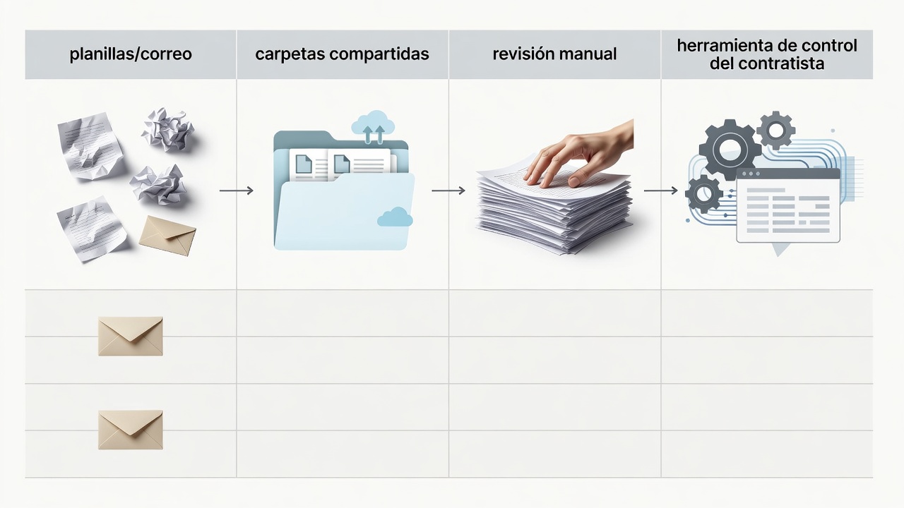 Comparación de métodos para gestionar documentos de contratistas de salmoneras.