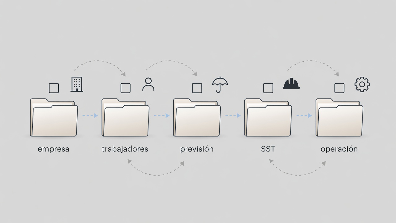 Checklist de documentos para una carga en Pronexo organizada por categorías.