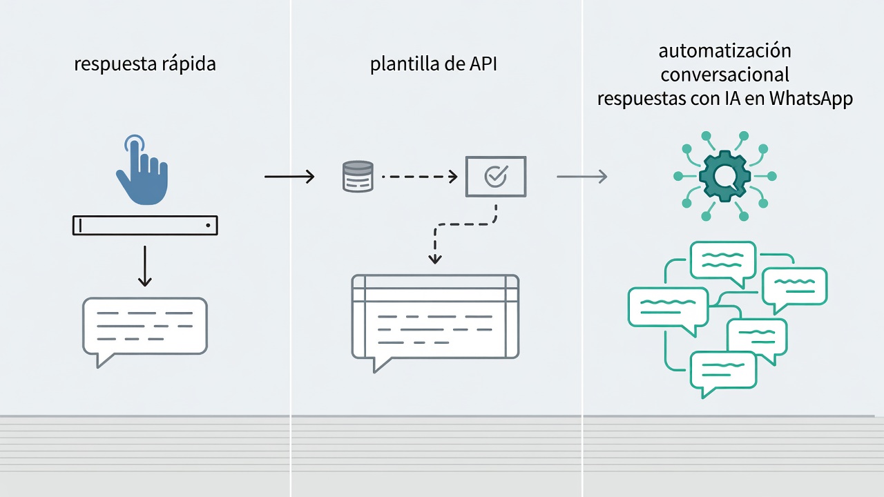 Comparación entre respuestas rápidas, plantillas de API y respuestas con IA