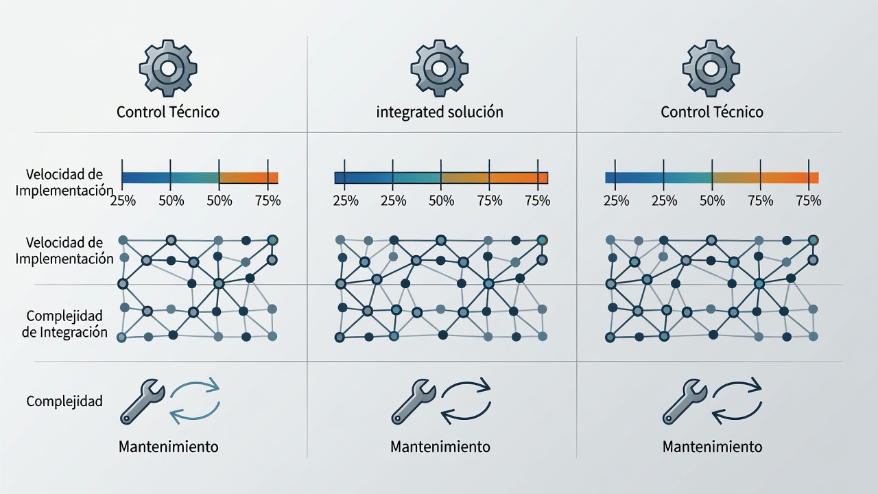 Matriz conceptual para comparar alternativas de implementación de chatbot.