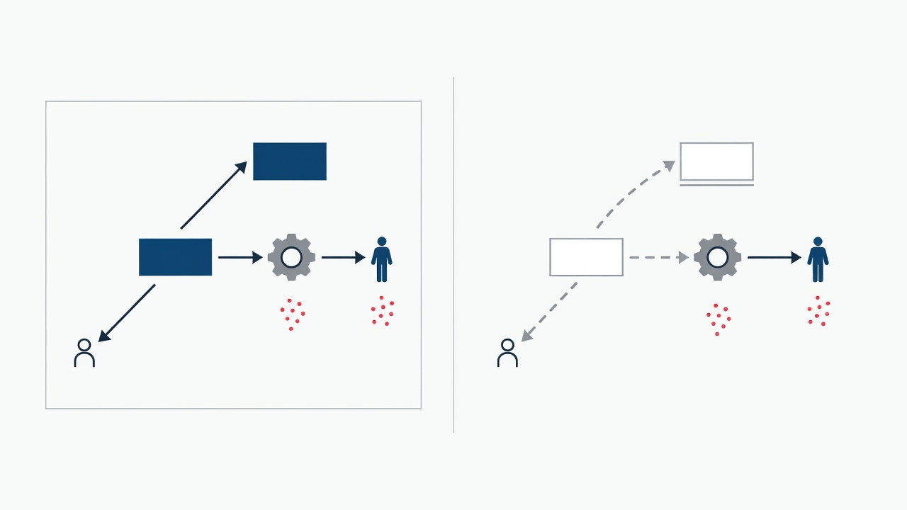 Arquitectura comparativa de una conexión oficial y una integración self-hosted