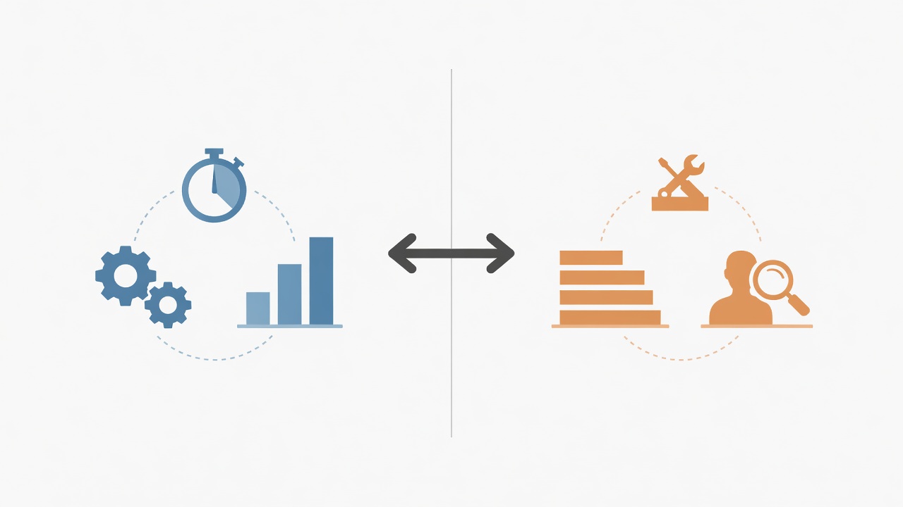 Conceptual comparison of chatbot service outcomes such as response time and resolution rate with cost inputs such as setup, usage and human review.